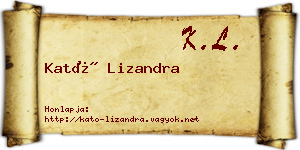 Kató Lizandra névjegykártya